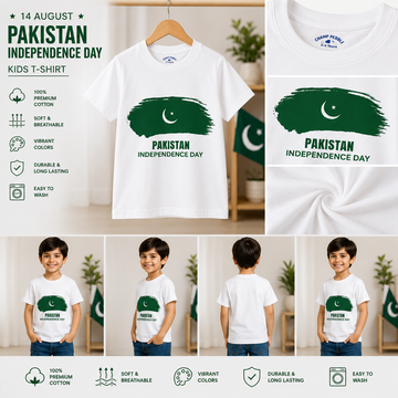 Pakistan Flag Brush Kids T-Shirt