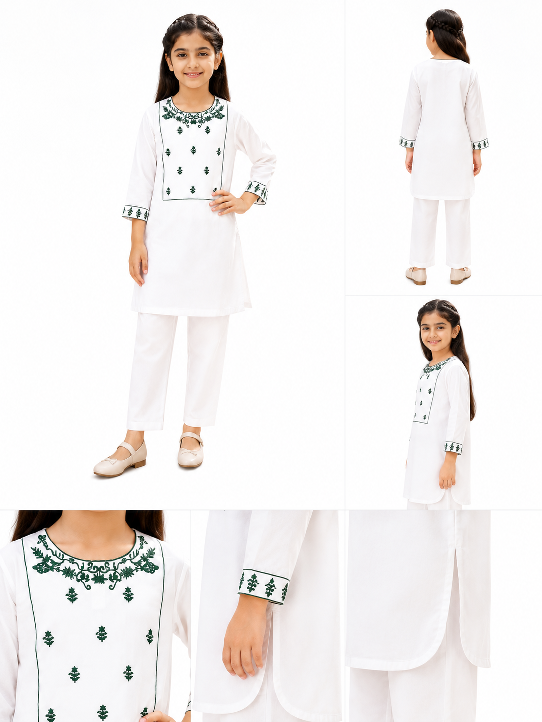 Noor Blossom Co-Ord Set – White