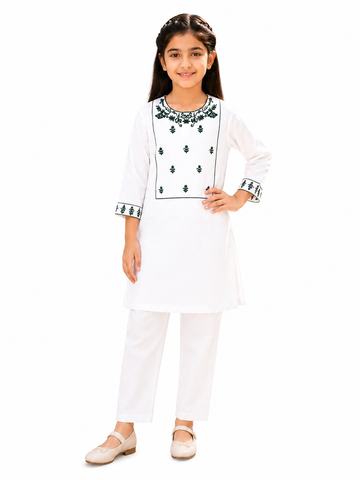 Noor Blossom Co-Ord Set – White