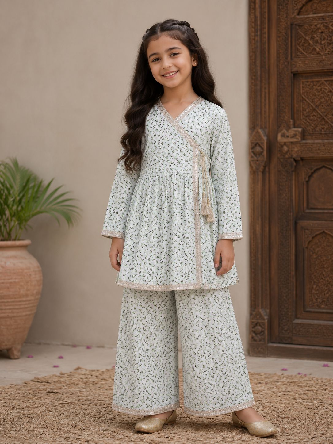 Little Fleur Floral Lawn Co-ord Set for Girls – Premium Lawn Cotton