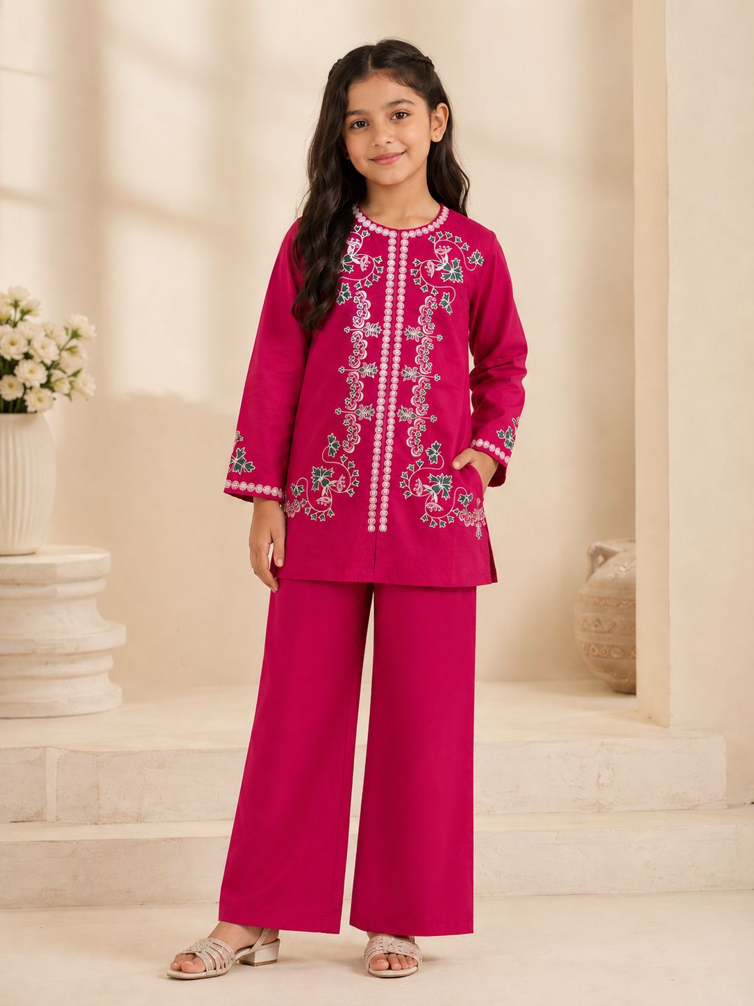 Noir Fleur Embroidered Co-ord Set