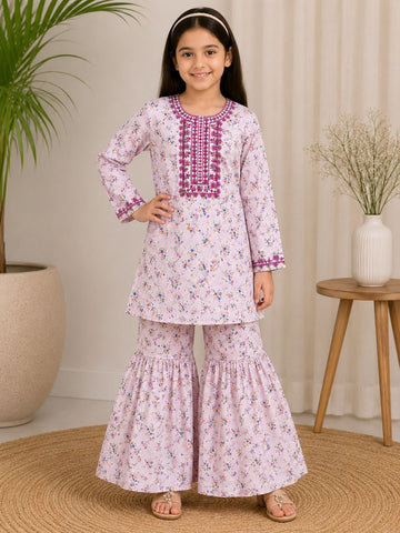 Azure Blossom™ Lawn Cotton Sharara Set
