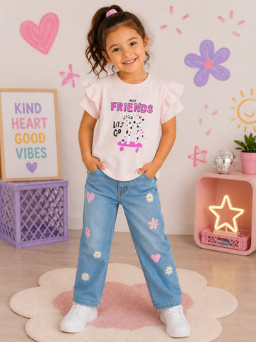 Best Friends Flutter Sleeve Graphic Tee