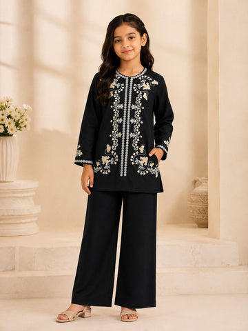 Noir Fleur Embroidered Co-ord Set